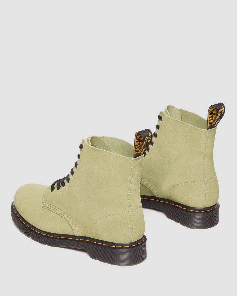 Pale Olive Dr Martens 1460 Pascal Suede Lace Up Boots (E H Suede+E H Suede Mb) Boots | RT75-V6RQ