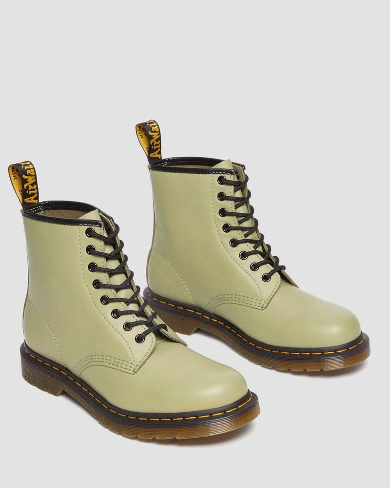 Pale Olive Dr Martens 1460 Smooth Leather Lace Up Boots (Smooth Leather) Boots | NB32-C8QQ