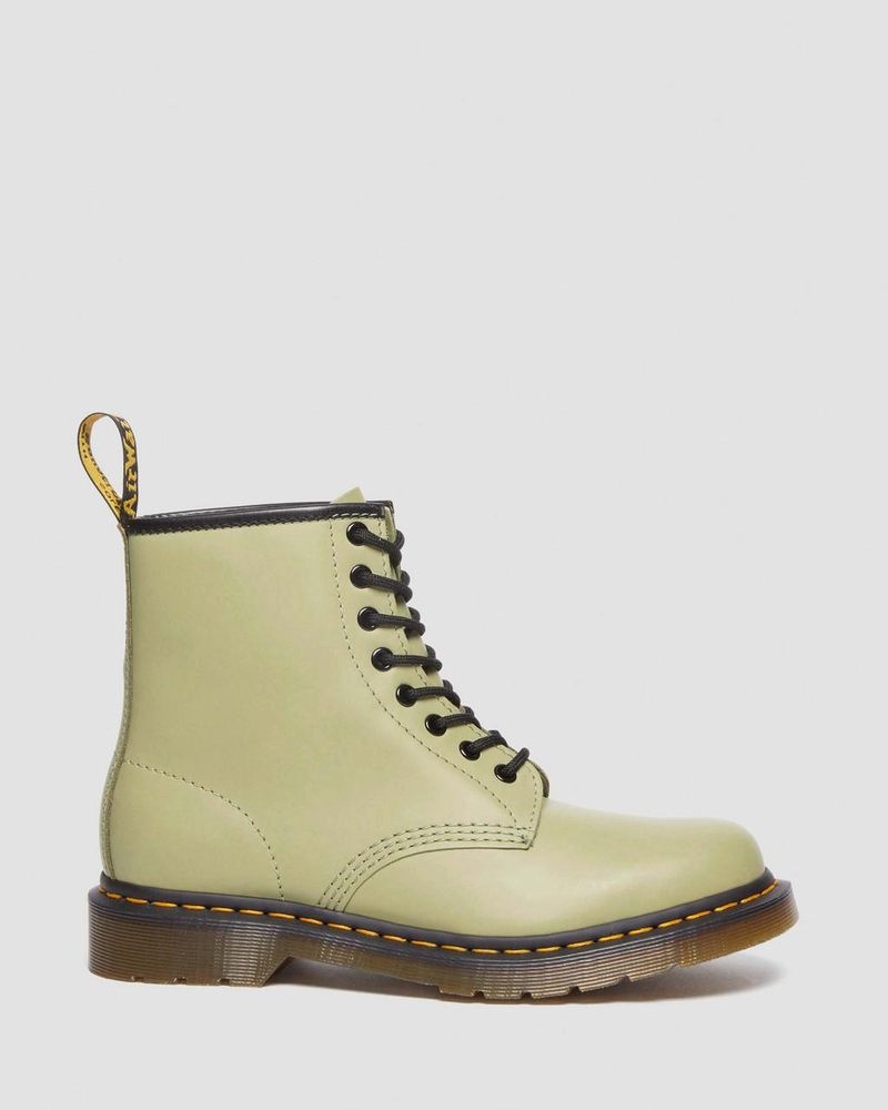 Pale Olive Dr Martens 1460 Smooth Leather Lace Up Boots (Smooth Leather) Boots | NB32-C8QQ