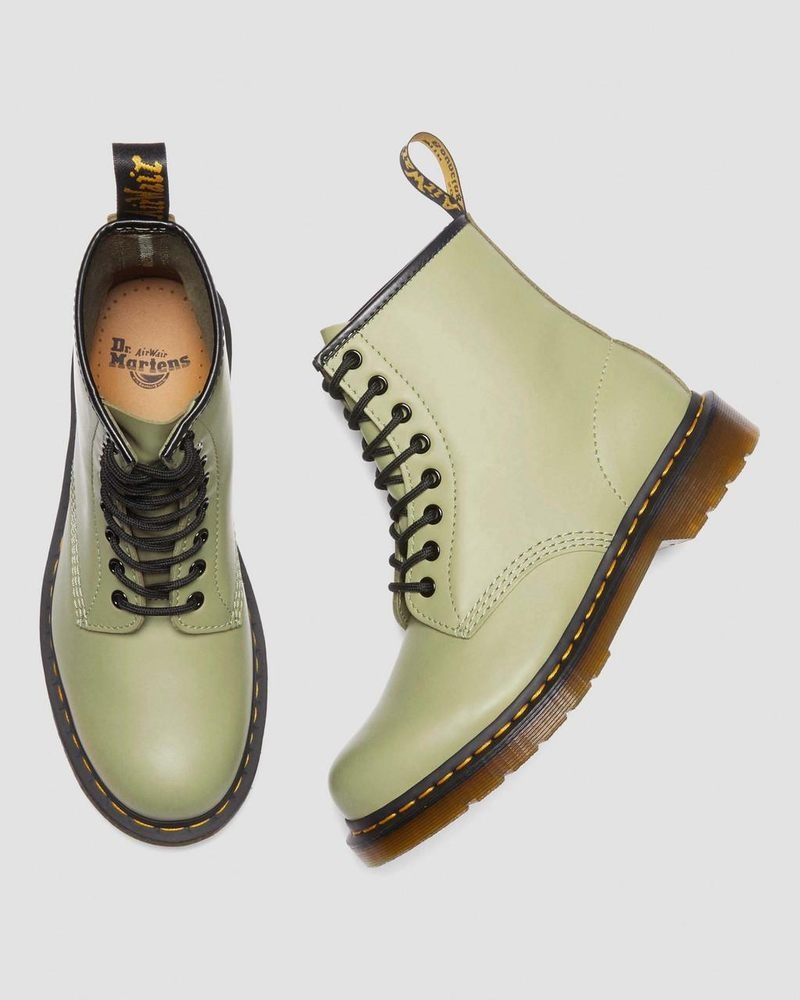 Pale Olive Dr Martens 1460 Smooth Leather Lace Up Boots (Smooth Leather) Boots | NB32-C8QQ