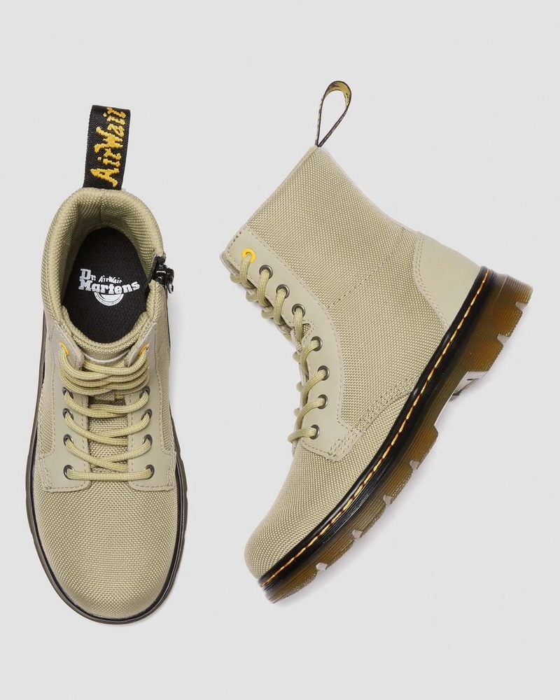 Pale Olive Dr Martens Junior Combs Extra Tough Poly Casual Boots (Extra Tough 50/50+Rubbery) Boots | AW60-F6UT