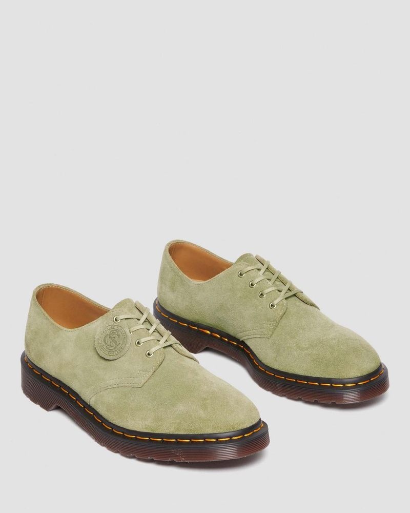 Pale Olive Dr Martens Smiths Suede Dress Shoes (Desert Oasis Suede) Shoes | NR35-Z7ZE