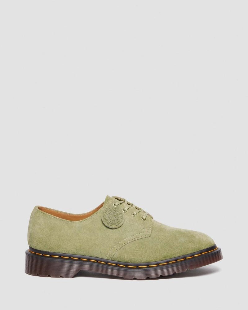 Pale Olive Dr Martens Smiths Suede Dress Shoes (Desert Oasis Suede) Shoes | NR35-Z7ZE