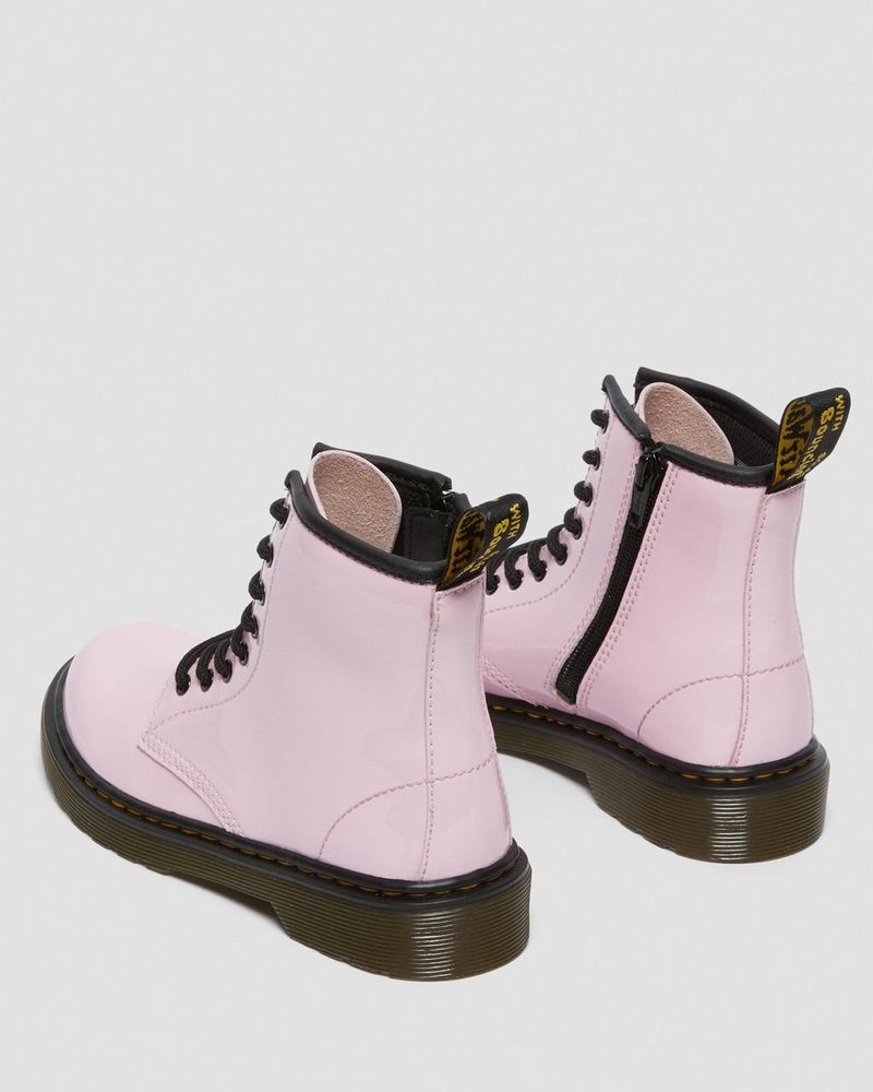 Pale Pink Dr Martens Junior 1460 Patent Leather Lace Up Boots (Patent Leather) Boots | EZ02-B0CL