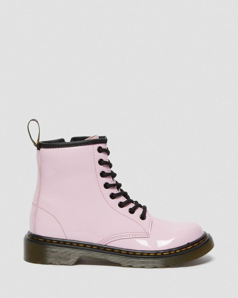 Pale Pink Dr Martens Junior 1460 Patent Leather Lace Up Boots (Patent Leather) Boots | EZ02-B0CL