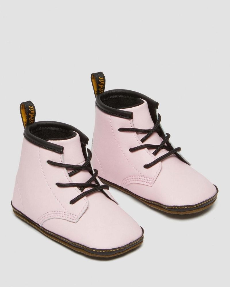 Pale Pink Dr Martens Newborn 1460 Auburn Leather Booties (Mason Pu Split+Mason Nw Synthetic) Boots | PF08-Y3BO