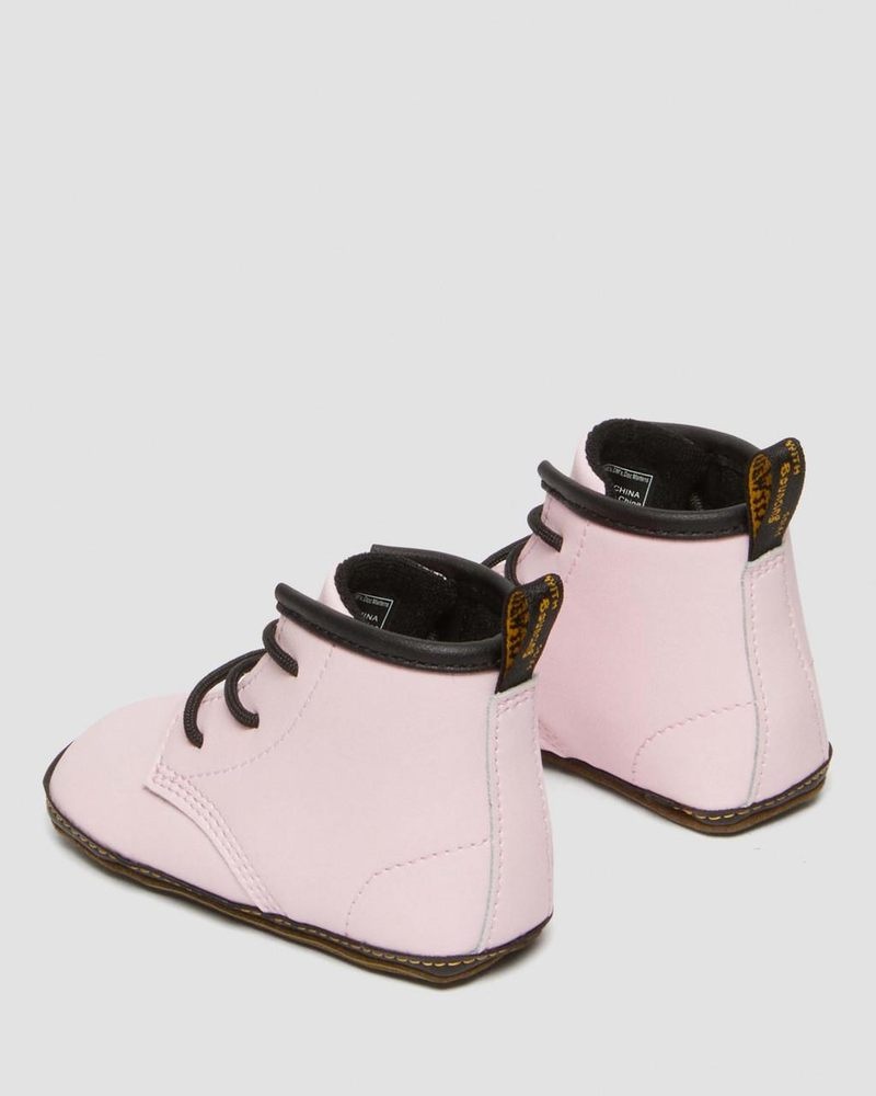 Pale Pink Dr Martens Newborn 1460 Auburn Leather Booties (Mason Pu Split+Mason Nw Synthetic) Boots | PF08-Y3BO