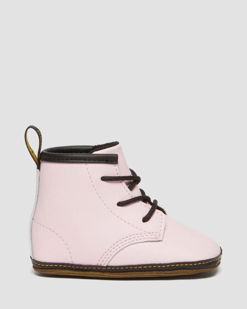 Pale Pink Dr Martens Newborn 1460 Auburn Leather Booties (Mason Pu Split+Mason Nw Synthetic) Boots | PF08-Y3BO