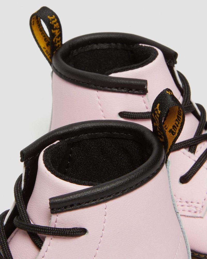 Pale Pink Dr Martens Newborn 1460 Auburn Leather Booties (Mason Pu Split+Mason Nw Synthetic) Boots | PF08-Y3BO