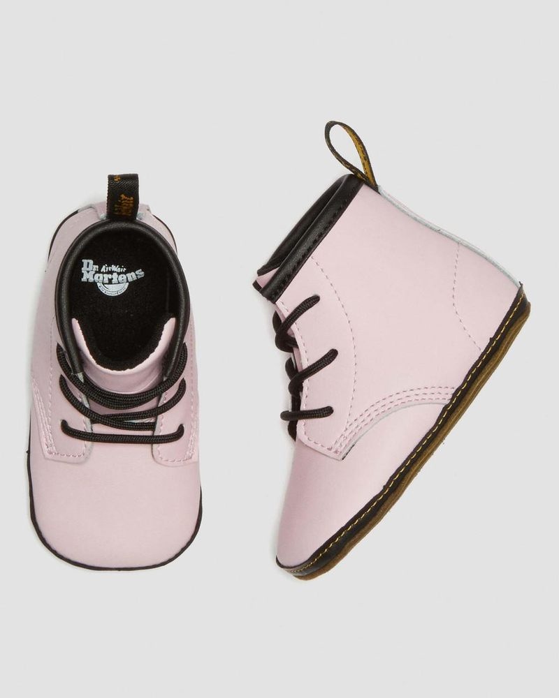 Pale Pink Dr Martens Newborn 1460 Auburn Leather Booties (Mason Pu Split+Mason Nw Synthetic) Boots | PF08-Y3BO