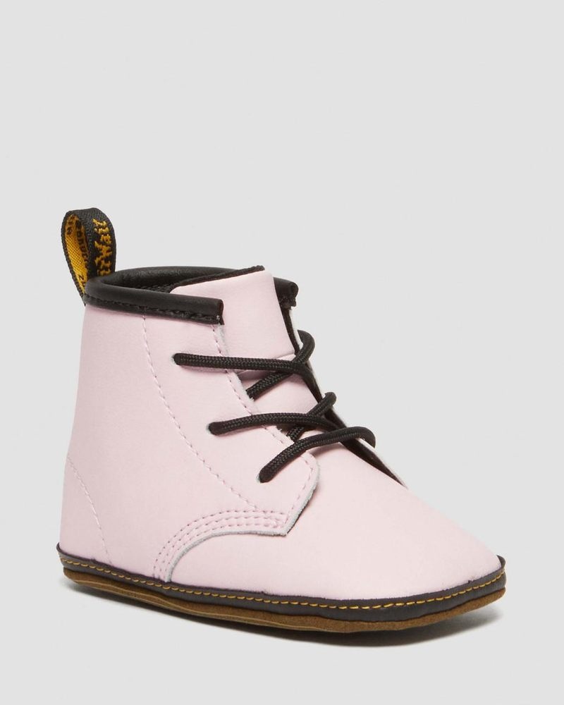 Pale Pink Dr Martens Newborn 1460 Auburn Leather Booties (Mason Pu Split+Mason Nw Synthetic) Boots | PF08-Y3BO