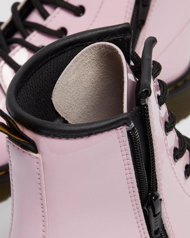 Pale Pink Dr Martens Youth 1460 Patent Leather Lace Up Boots (Patent Leather) Boots | AZ23-E2JC