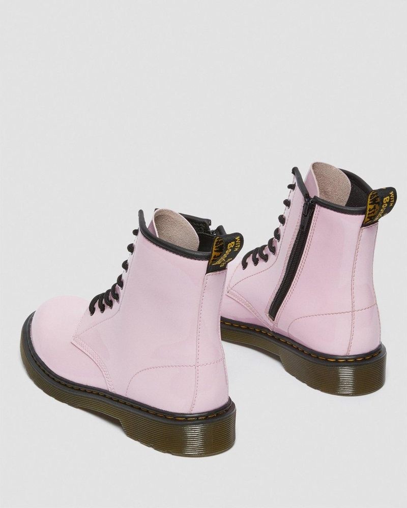 Pale Pink Dr Martens Youth 1460 Patent Leather Lace Up Boots (Patent Leather) Boots | AZ23-E2JC