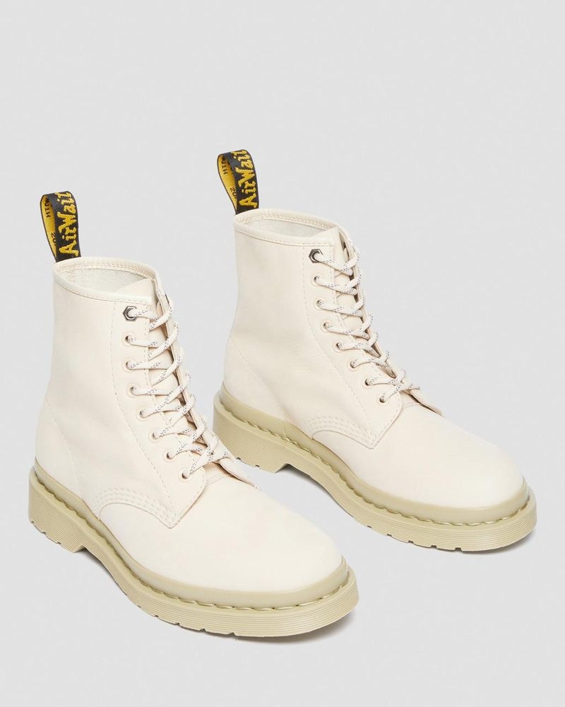 Parchment Beige Dr Martens 1460 Mono Milled Nubuck Leather Lace Up Boots (Milled Nubuck Wp) Boots | HY92-Y8VW