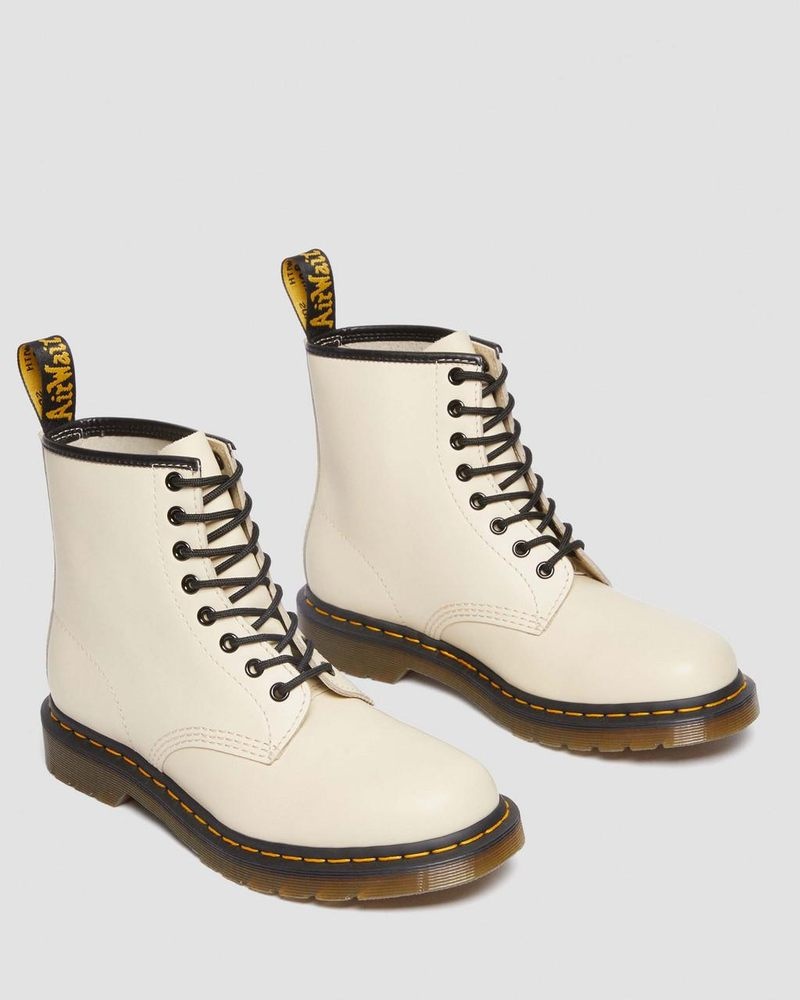 Parchment Beige Dr Martens 1460 Smooth Leather Lace Up Boots (Smooth Leather) Boots | WN99-U2XV