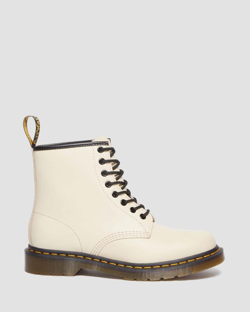 Parchment Beige Dr Martens 1460 Smooth Leather Lace Up Boots (Smooth Leather) Boots | WN99-U2XV