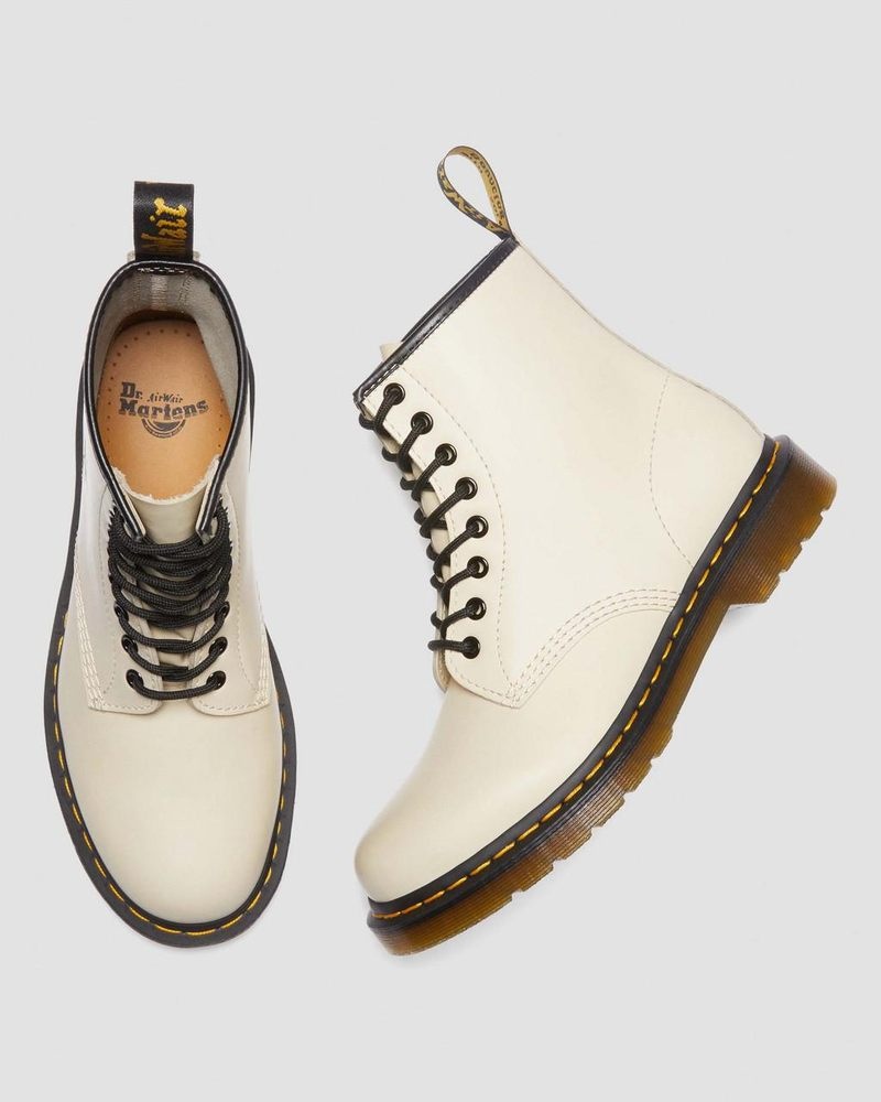 Parchment Beige Dr Martens 1460 Smooth Leather Lace Up Boots (Smooth Leather) Boots | WN99-U2XV