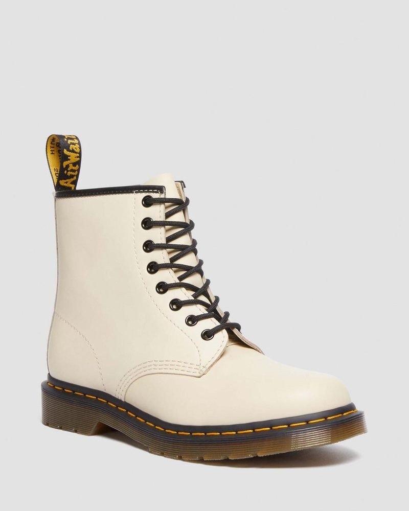 Parchment Beige Dr Martens 1460 Smooth Leather Lace Up Boots (Smooth Leather) Boots | WN99-U2XV