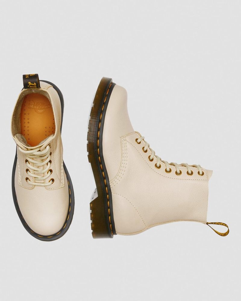 Parchment Beige Dr Martens 1460 - Pascal Virginia Leather Boots (Virginia) Boots | KJ68-N6SJ