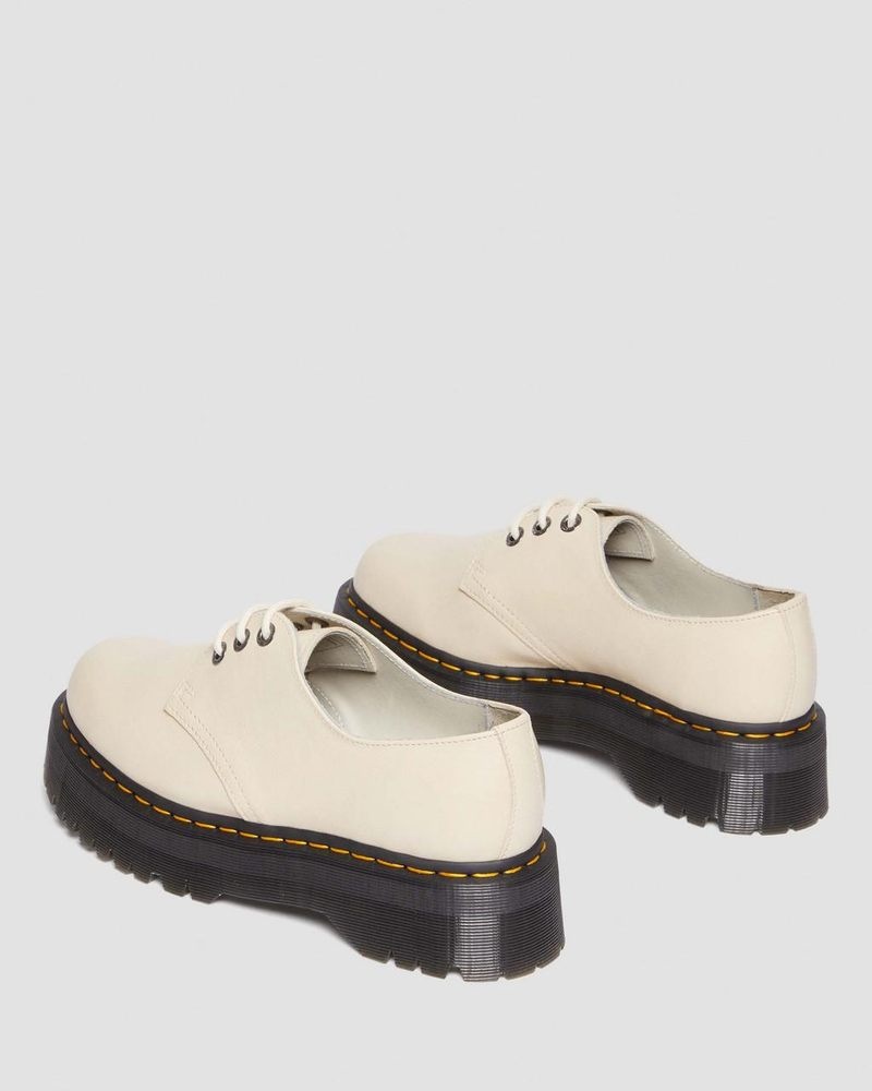 Parchment Beige Dr Martens 1461 II Pisa Leather Platform Shoes (Pisa) Platforms Shoes | QP08-Z6QR