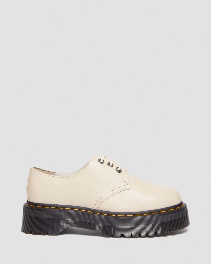 Parchment Beige Dr Martens 1461 II Pisa Leather Platform Shoes (Pisa) Shoes | SI63-L0TH