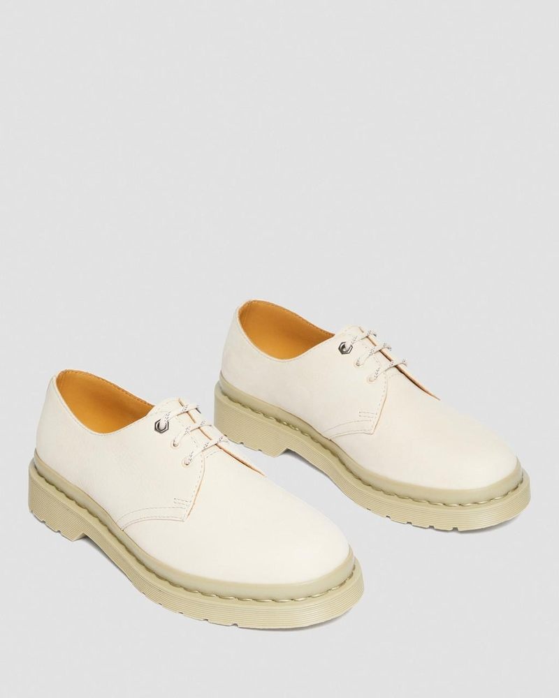 Parchment Beige Dr Martens 1461 Mono Milled Nubuck Leather Oxford Shoes (Milled Nubuck Wp) Shoes | MJ35-C8XG