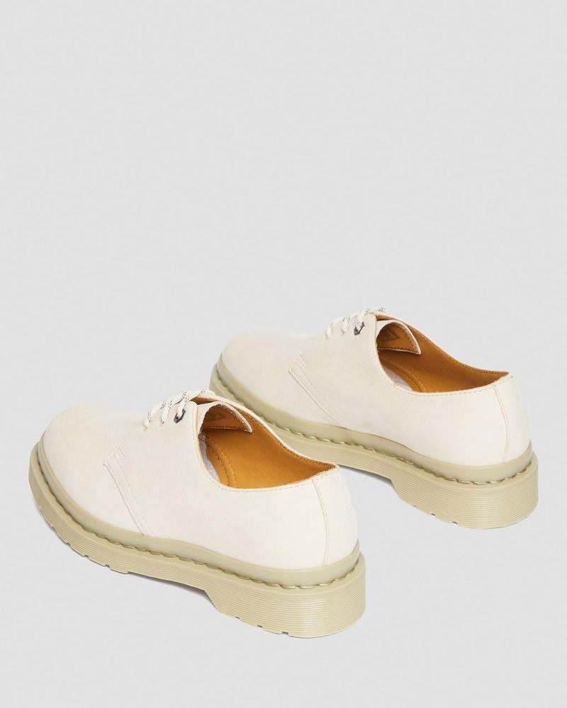 Parchment Beige Dr Martens 1461 Mono Milled Nubuck Leather Oxford Shoes (Milled Nubuck Wp) Shoes | MJ35-C8XG