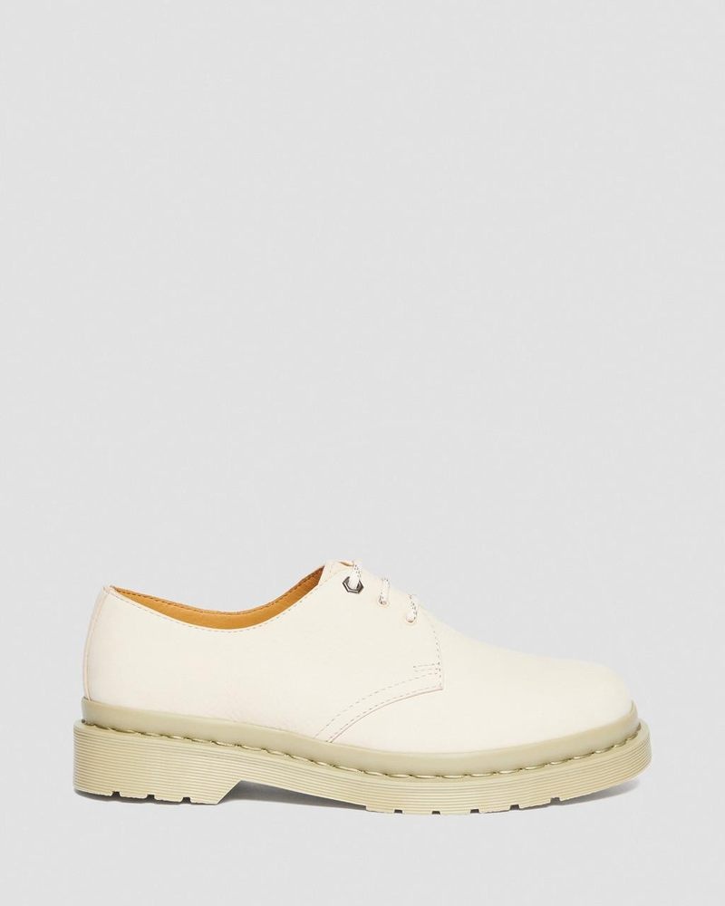 Parchment Beige Dr Martens 1461 Mono Milled Nubuck Leather Oxford Shoes (Milled Nubuck Wp) Shoes | MJ35-C8XG