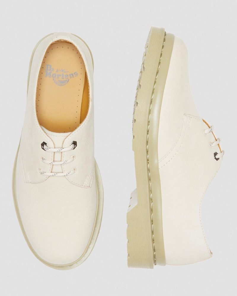 Parchment Beige Dr Martens 1461 Mono Milled Nubuck Leather Oxford Shoes (Milled Nubuck Wp) Shoes | MJ35-C8XG