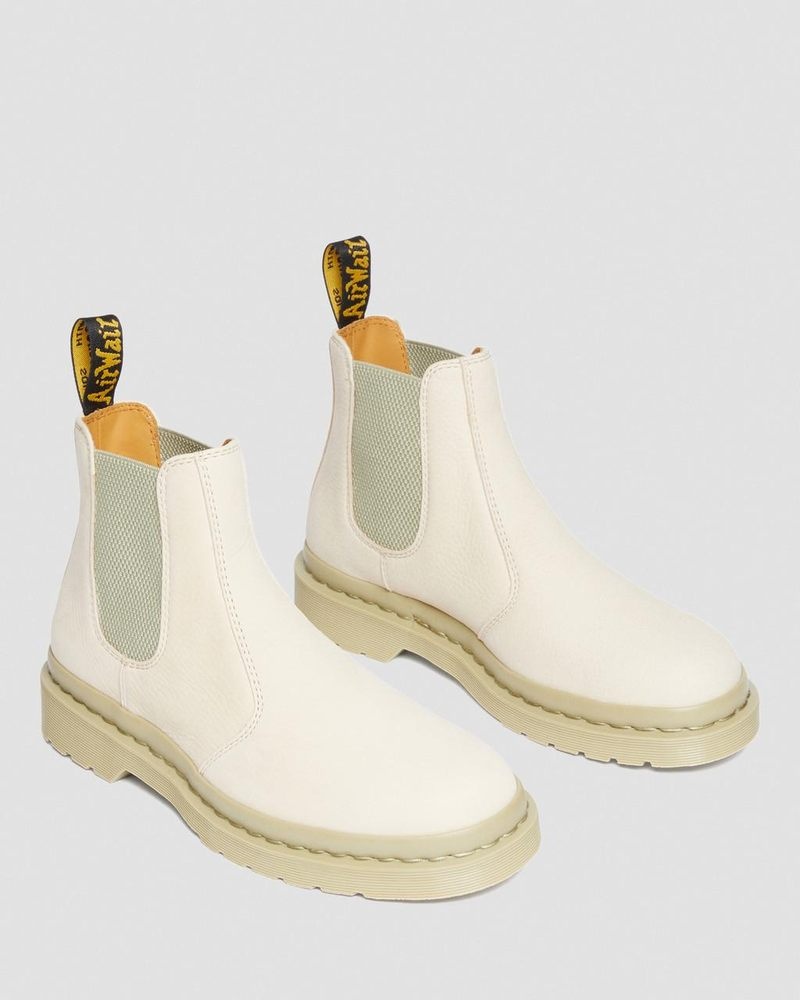 Parchment Beige Dr Martens 2976 Mono Milled Nubuck Leather Chelsea Boots (Milled Nubuck Wp) Boots | FX22-R8LU