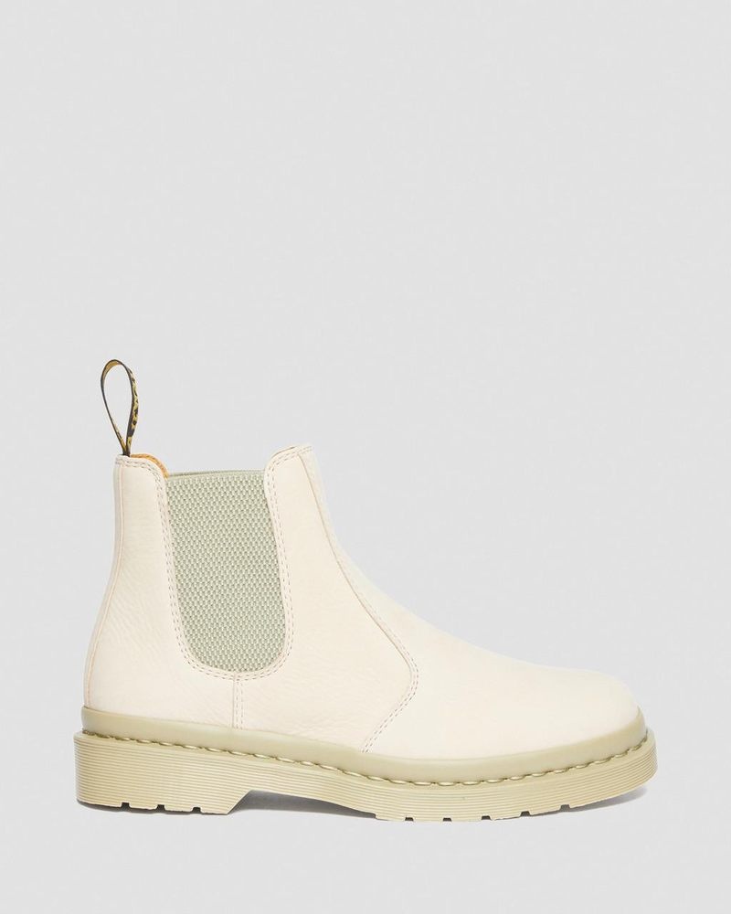 Parchment Beige Dr Martens 2976 Mono Milled Nubuck Leather Chelsea Boots (Milled Nubuck Wp) Boots | FX22-R8LU