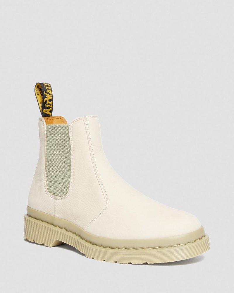 Parchment Beige Dr Martens 2976 Mono Milled Nubuck Leather Chelsea Boots (Milled Nubuck Wp) Boots | FX22-R8LU