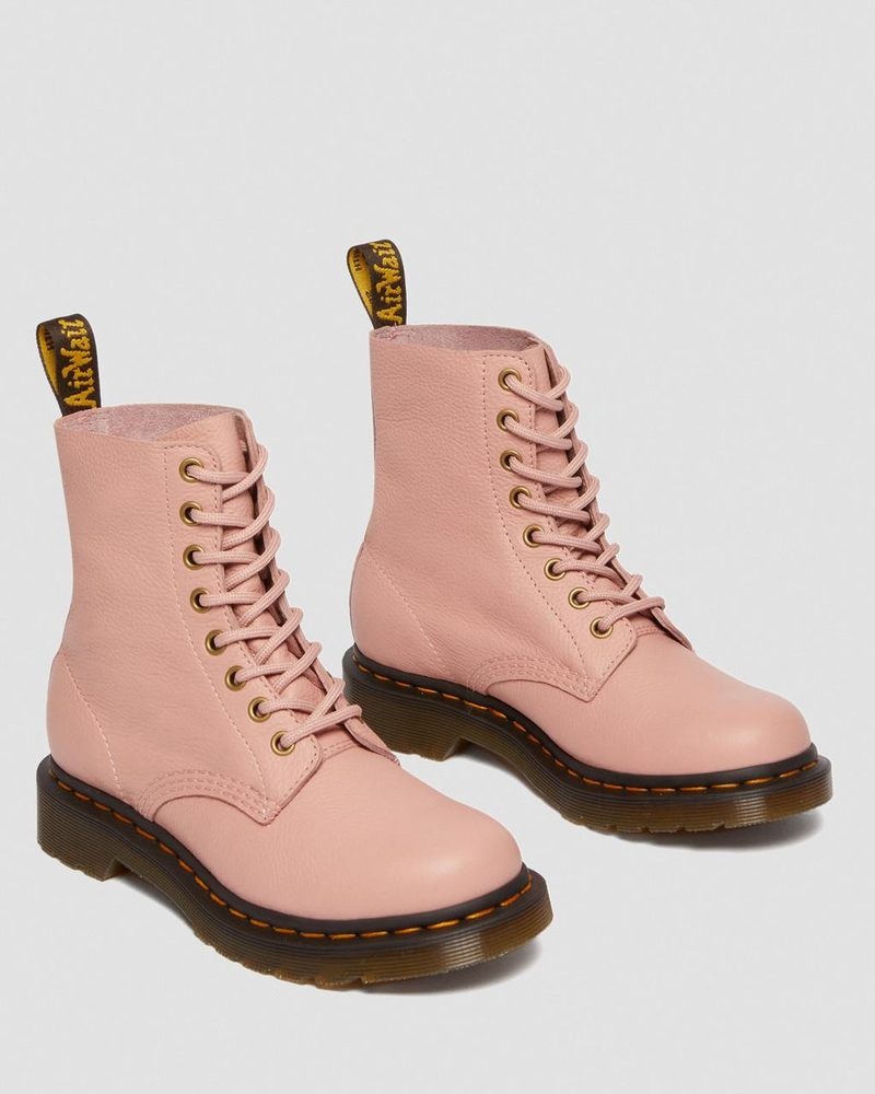 Peach Beige Dr Martens 1460 - Pascal Virginia Leather Boots (Virginia) Boots | UC61-K6DD