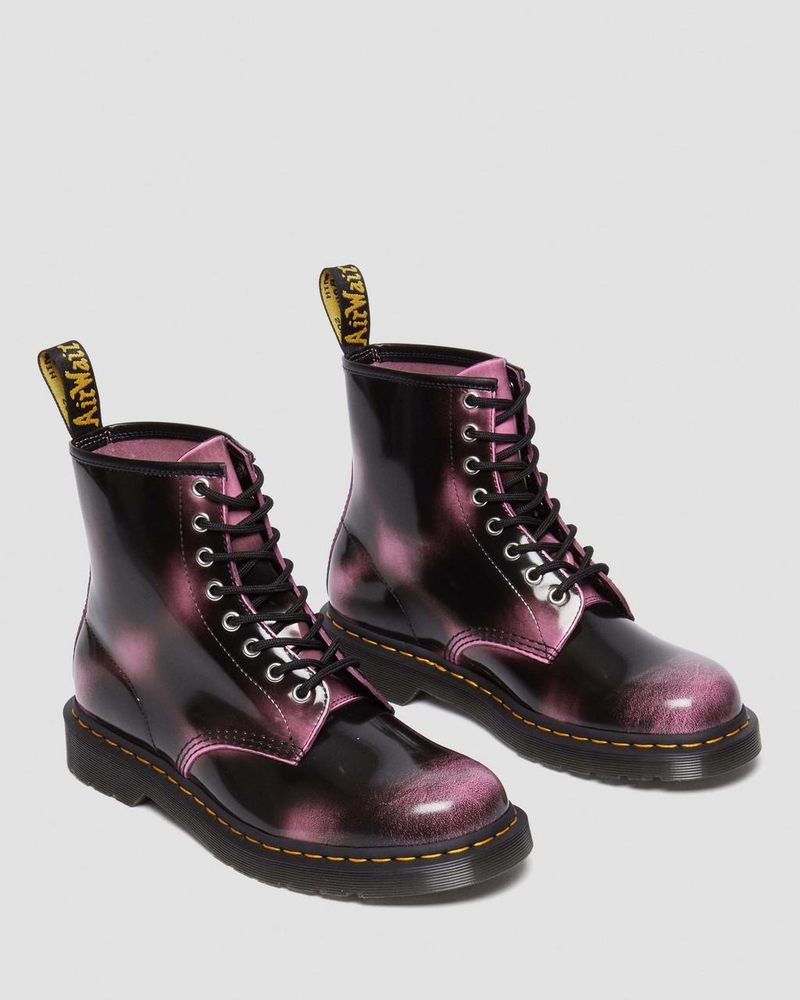 Pink Dr Martens 1460 Distressed Leather Lace Up Boots (Arcadia) Boots | ZN06-I9ZH