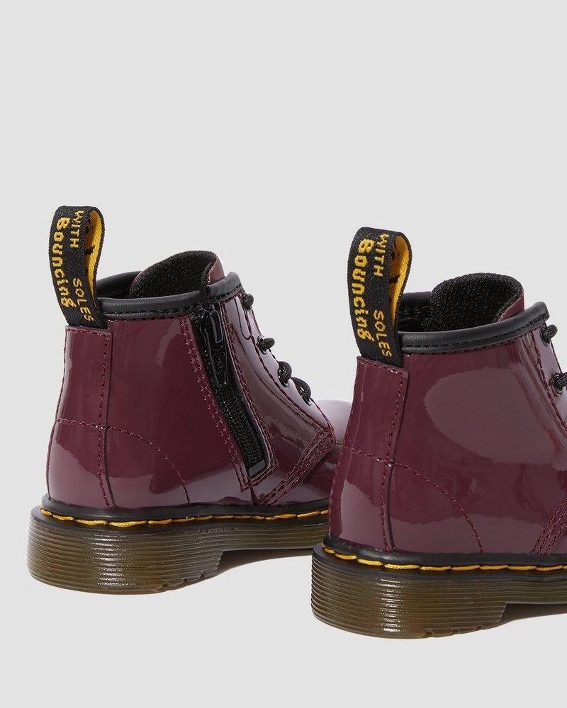 Plum Dr Martens Infant 1460 Patent Leather Lace Up Boots (Patent Leather) Boots | SI59-W6HJ