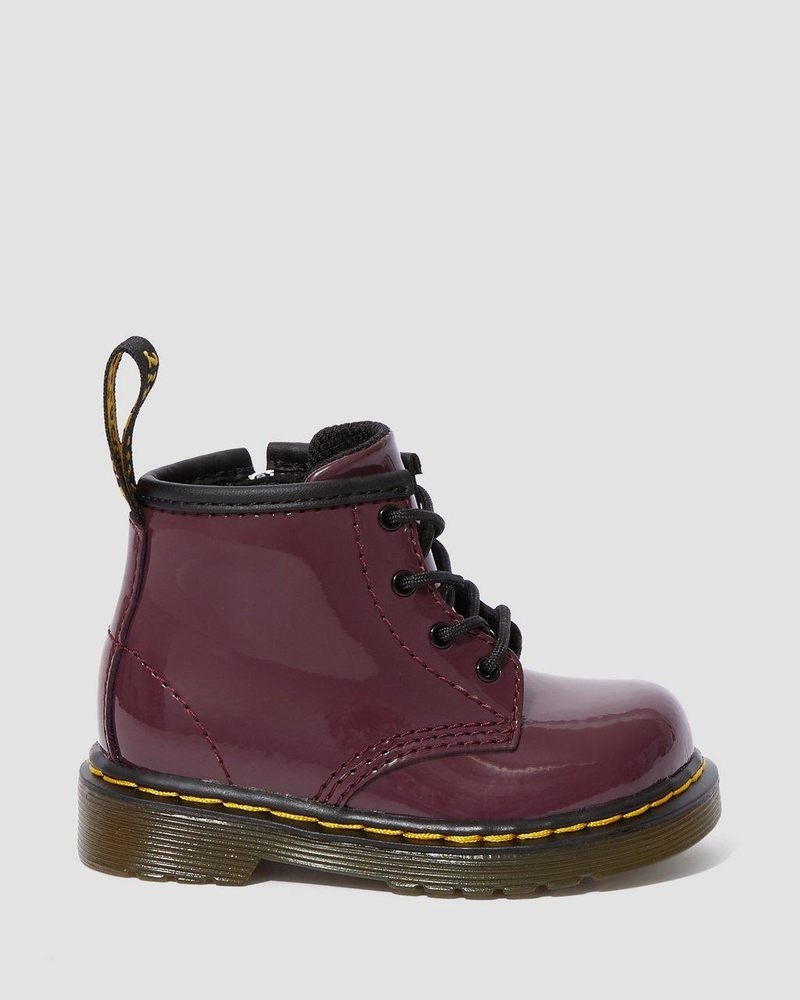 Plum Dr Martens Infant 1460 Patent Leather Lace Up Boots (Patent Leather) Boots | SI59-W6HJ