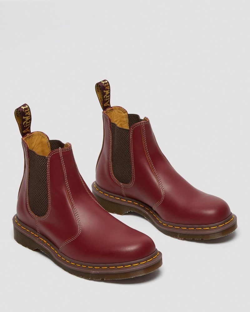 Red Dr Martens 2976 Vintage Made In England Chelsea Boots (Quilon) Boots | DY02-O0IA