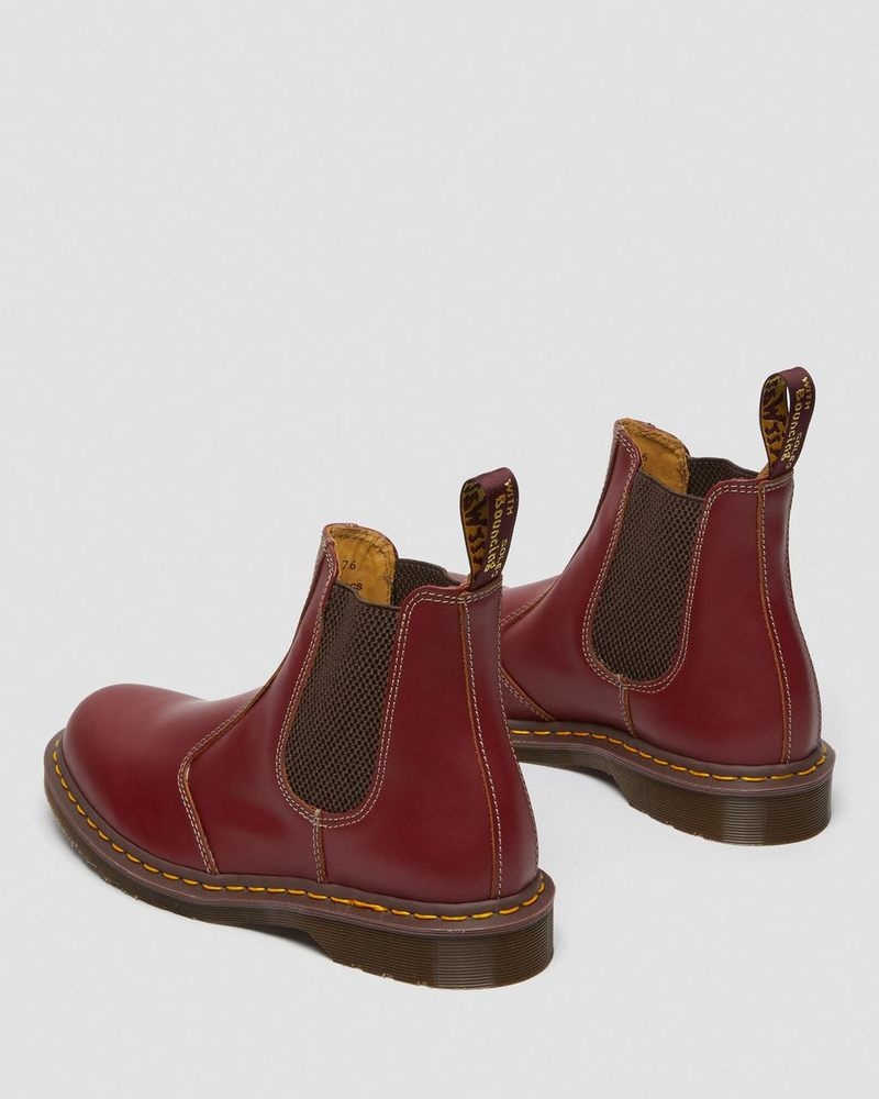 Red Dr Martens 2976 Vintage Made In England Chelsea Boots (Quilon) Boots | DY02-O0IA