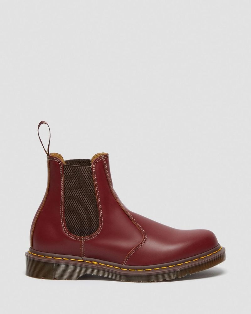 Red Dr Martens 2976 Vintage Made In England Chelsea Boots (Quilon) Boots | DY02-O0IA