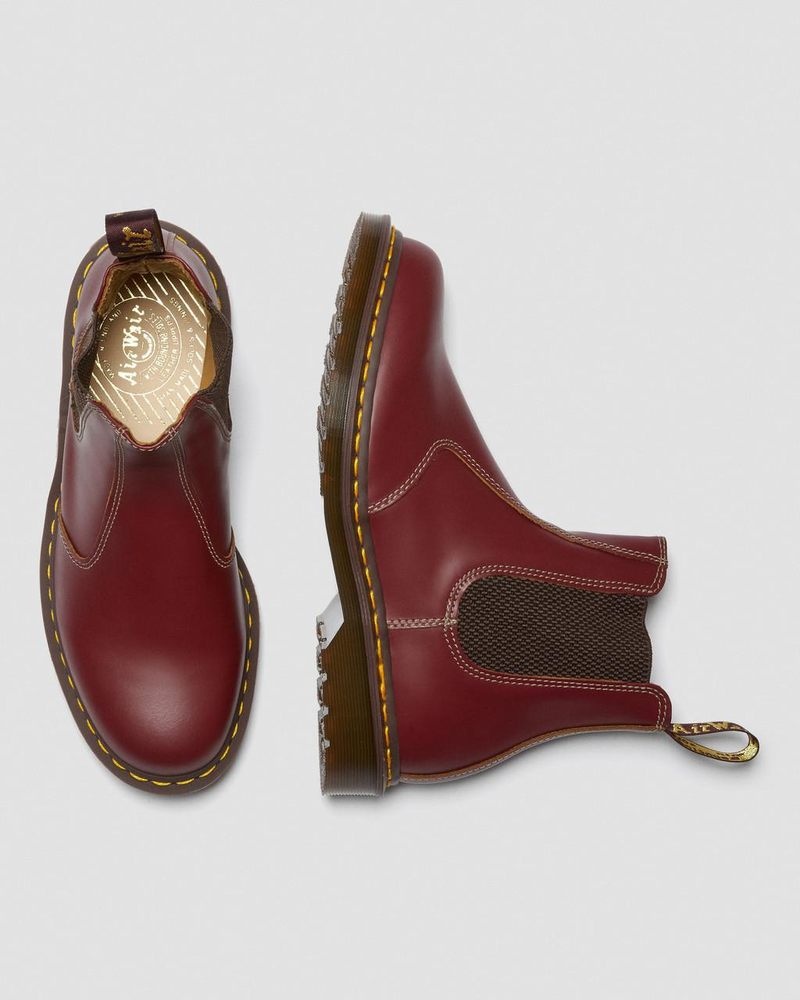 Red Dr Martens 2976 Vintage Made In England Chelsea Boots (Quilon) Boots | DY02-O0IA