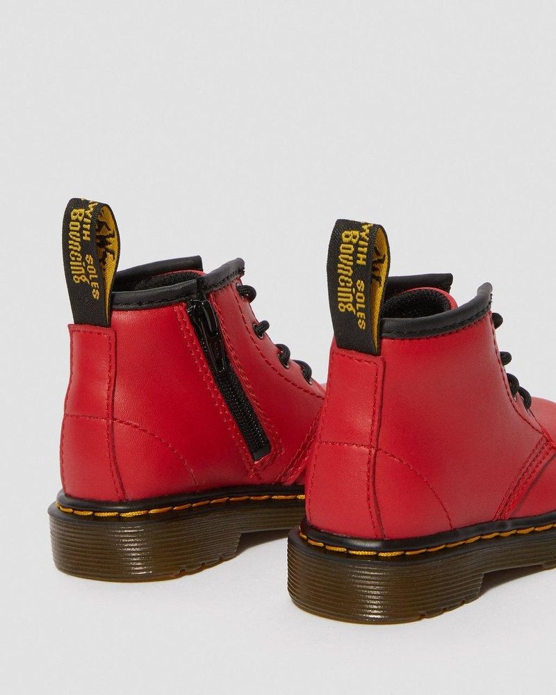 Red Dr Martens Infant 1460 Leather Lace Up Boots (Romario) Boots | YC31-Q2BG