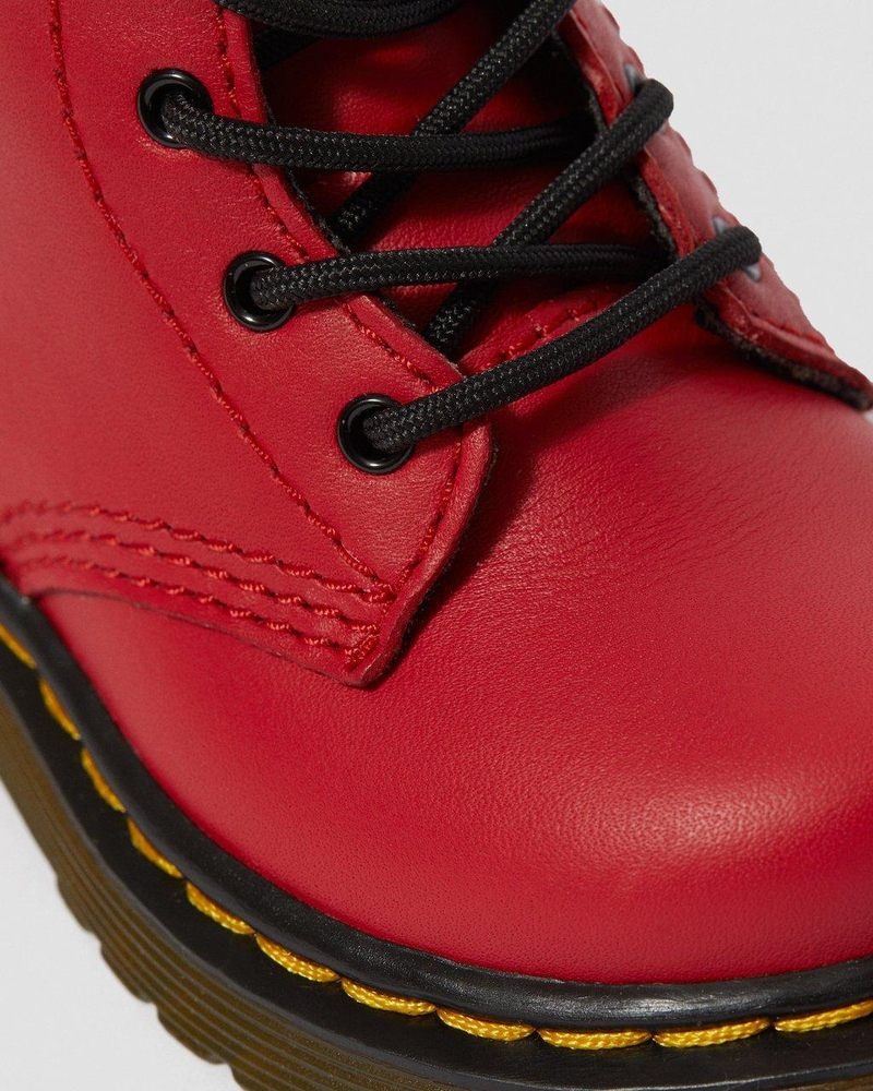 Red Dr Martens Infant 1460 Leather Lace Up Boots (Romario) Boots | YC31-Q2BG