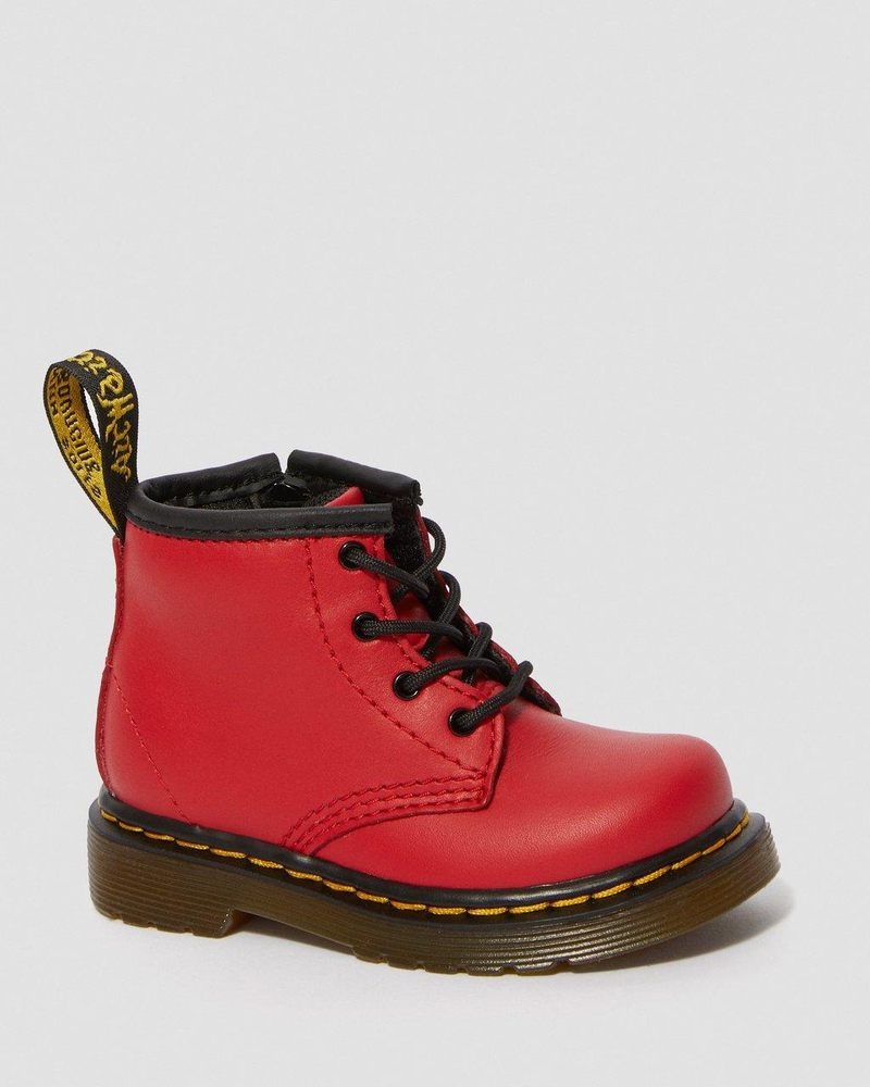 Red Dr Martens Infant 1460 Leather Lace Up Boots (Romario) Boots | YC31-Q2BG