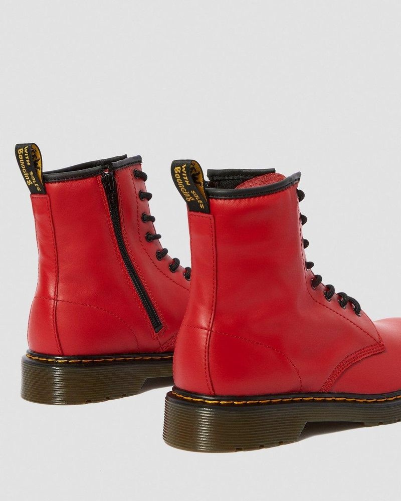 Red Dr Martens Youth 1460 Leather Lace Up Boots (Romario) Boots | FA81-I9AS