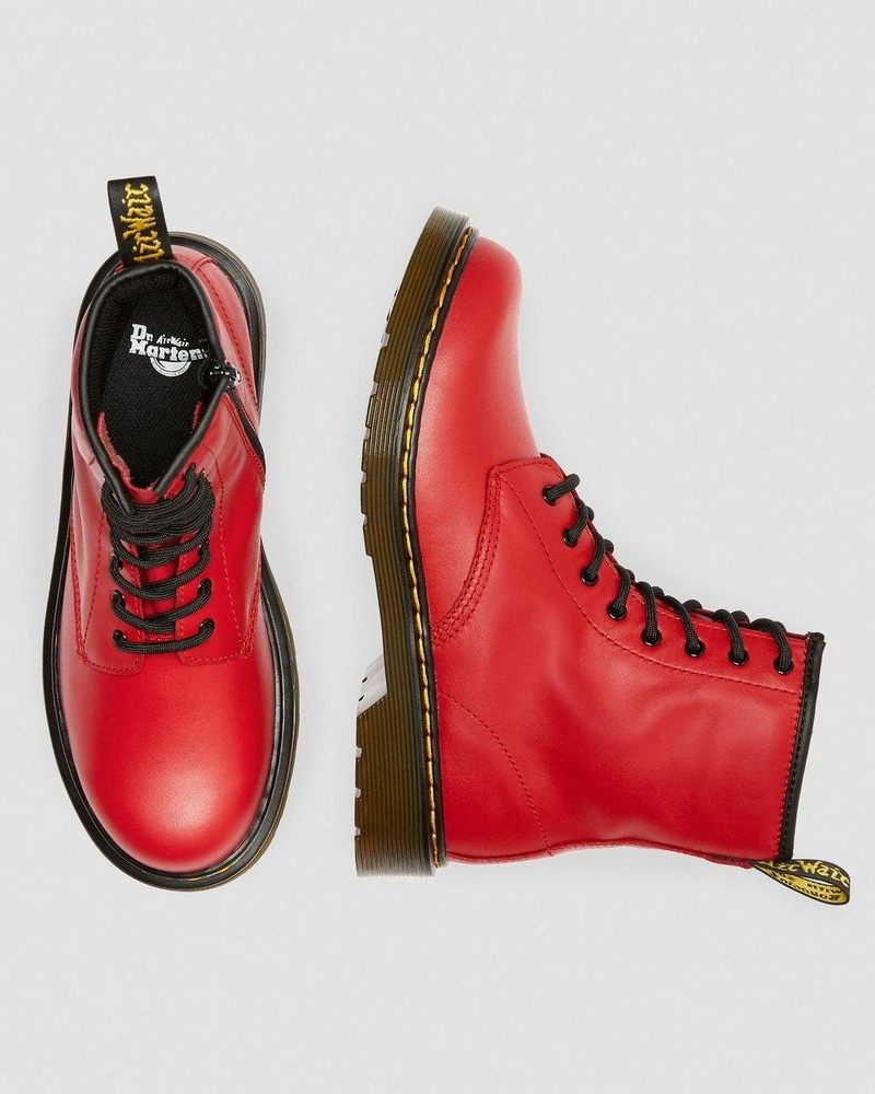 Red Dr Martens Youth 1460 Leather Lace Up Boots (Romario) Boots | FA81-I9AS