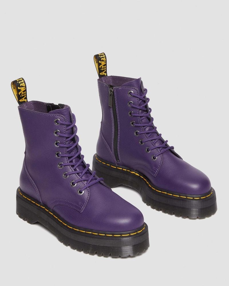 Rich Purple Dr Martens Jadon III Boot Pisa Leather Platforms (Pisa) Platforms Boots | XZ77-T9NK