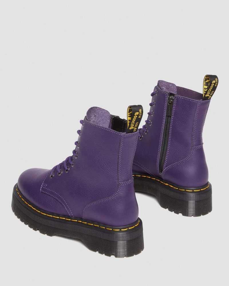 Rich Purple Dr Martens Jadon III Boot Pisa Leather Platforms (Pisa) Platforms Boots | XZ77-T9NK