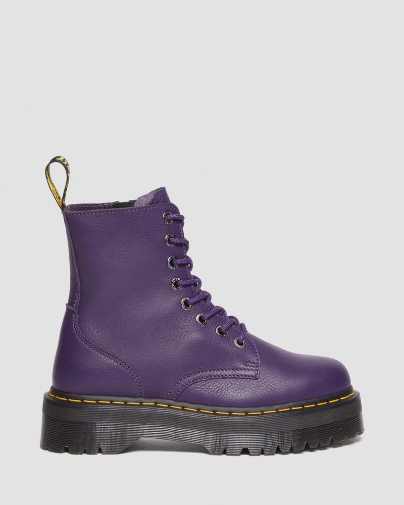 Rich Purple Dr Martens Jadon III Boot Pisa Leather Platforms (Pisa) Platforms Boots | XZ77-T9NK