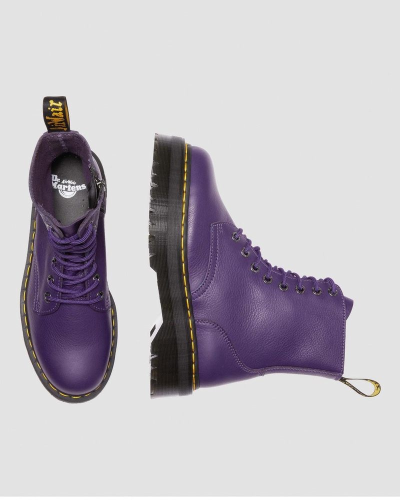 Rich Purple Dr Martens Jadon III Boot Pisa Leather Platforms (Pisa) Platforms Boots | XZ77-T9NK