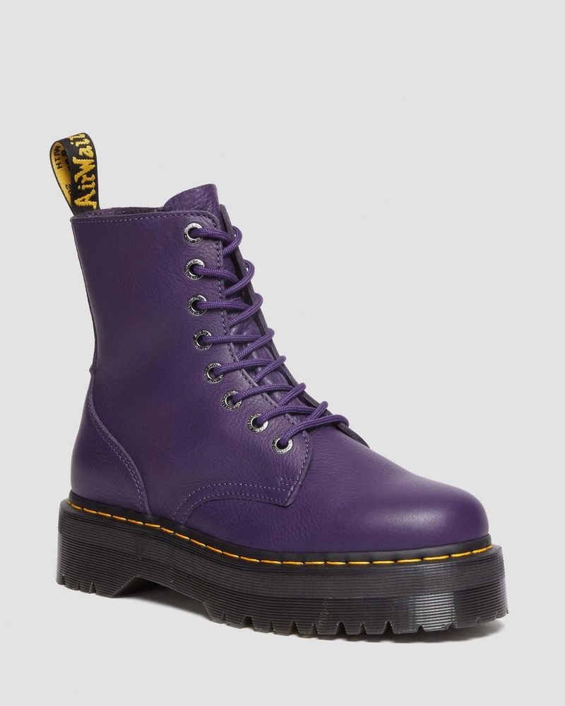 Rich Purple Dr Martens Jadon III Boot Pisa Leather Platforms (Pisa) Platforms Boots | XZ77-T9NK